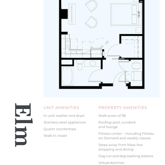 Thumbnail 2 of 2 Luxury Studio, 524 sqft, 2D Floorplan at The Whit in Indianapolis, IN 46204