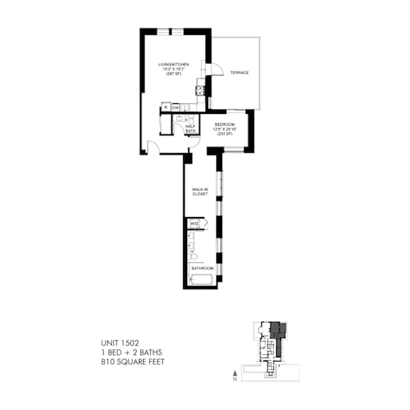 Thumbnail 2 of 14 The Penthouse 810 SQFT 2D View at Park Heights by the Lake Apartments, Illinois