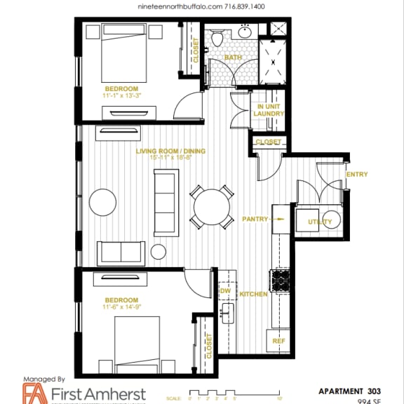 Thumbnail 9 of 14 2 Bedroom 1 Bathroom c at Nineteen North, New York