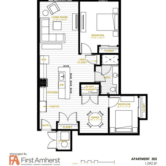 Thumbnail 10 of 14 2 Bedroom 1 Bathroom b at Nineteen North, New York, 14202