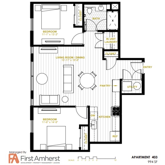 Thumbnail 5 of 14 2 Bedroom 1 Bathroom g at Nineteen North, Buffalo, NY