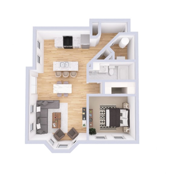 Thumbnail 2 of 2 The nelson Floor Plan at Monmouth Row Apartments, Newport, 41071
