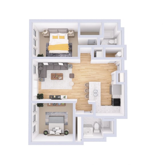 Thumbnail 2 of 2 The washington Floor Plan at Monmouth Row Apartments, Newport, KY