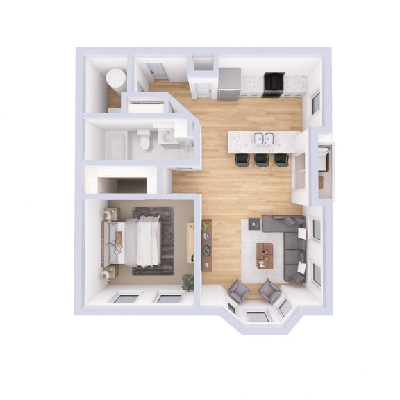 Thumbnail 2 of 6 The overton Floor Plan at Monmouth Row Apartments, Newport, KY, 41071