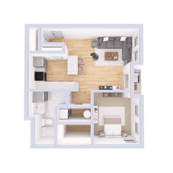 Thumbnail 2 of 15 The monmouth Floor Plan at Monmouth Row Apartments, Newport, Kentucky