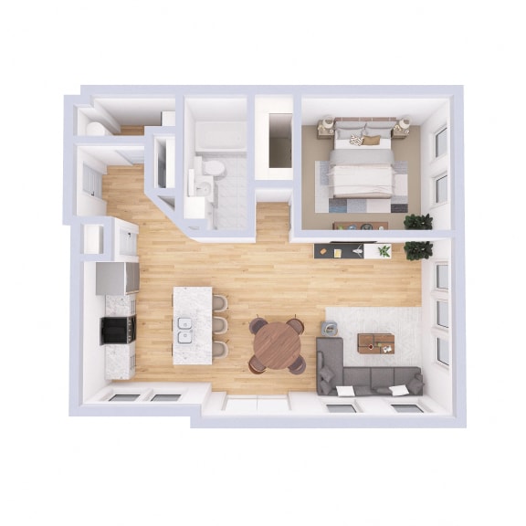 Thumbnail 2 of 7 The linden Floor Plan at Monmouth Row Apartments, Newport, KY