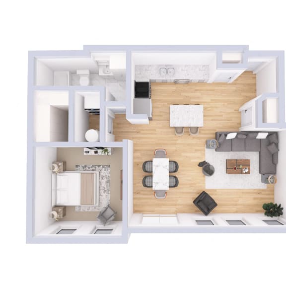 Thumbnail 2 of 7 The park Floor Plan at Monmouth Row Apartments, Kentucky