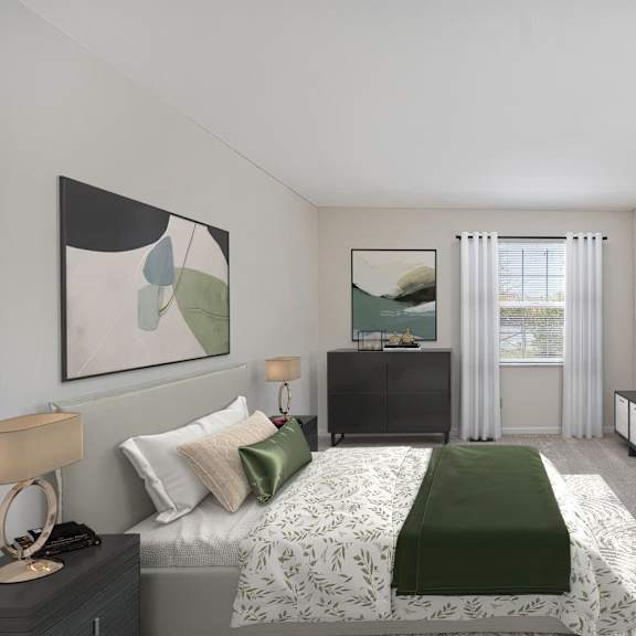 Thumbnail 8 of 13 a bedroom with a bed and a television at Indian Creek Apartments*, Cincinnati, 45236