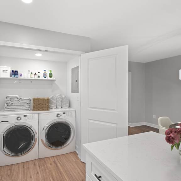 Thumbnail 16 of 25 A laundry room with a washer and dryer in it. at Indian Creek Apartments*, Cincinnati