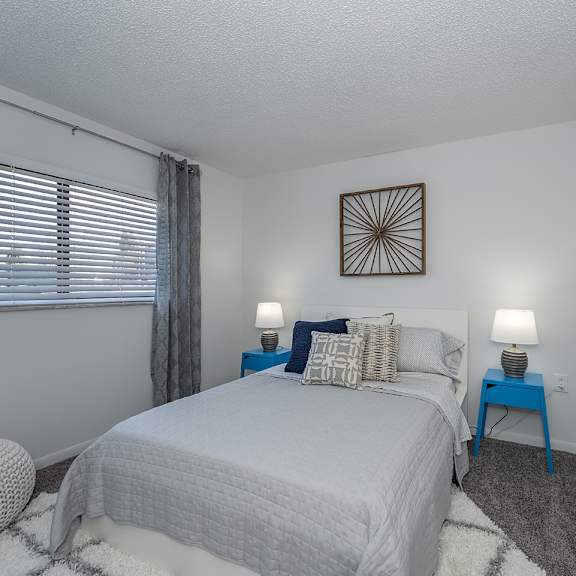 bedroom with window at sandhurst apartments, zanesville, 43701
