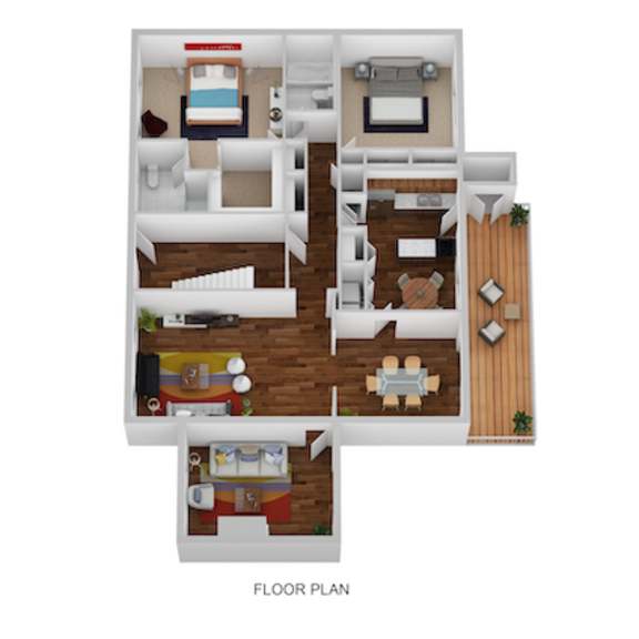Thumbnail 1 of 22 Blair I & II Floor Plan at Indian Creek Apartments, Cincinnati