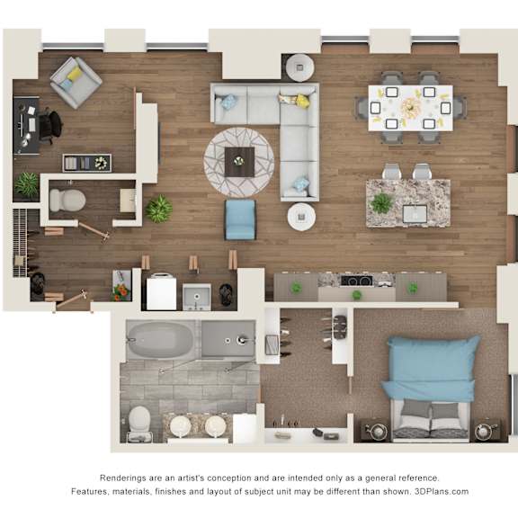 Thumbnail 1 of 2 1 bed 1 bath A24P Floor Plan at Sky Central, Cincinnati