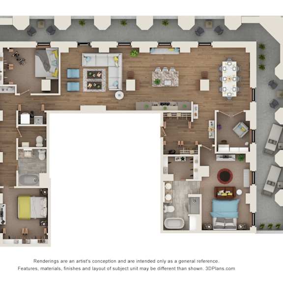 Thumbnail 1 of 4 3 bed 2 bath D4P Floor Plan at Sky Central, Ohio