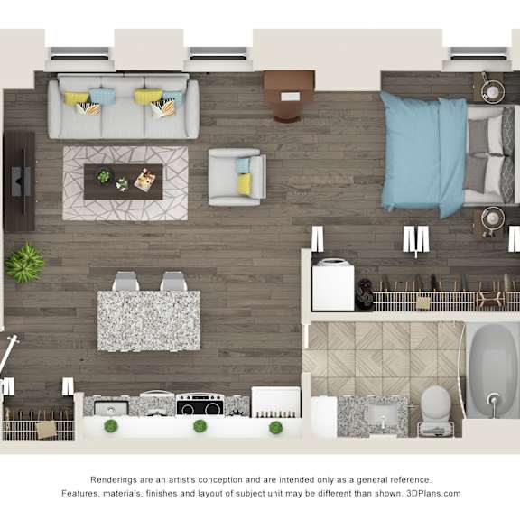 Thumbnail 2 of 3 Studio S3 Floor Plan at Sky Central, Cincinnati Ohio