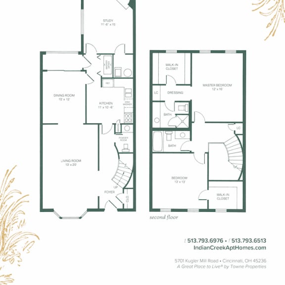 Thumbnail 2 of 2 2 bedroom 2 bath Floor Plan at Indian Creek Apartments, Cincinnati