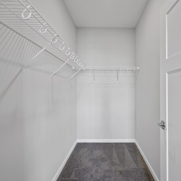 Thumbnail 16 of 19 an empty closet with white walls and a door at Monmouth Row Apartments, Newport, Kentucky