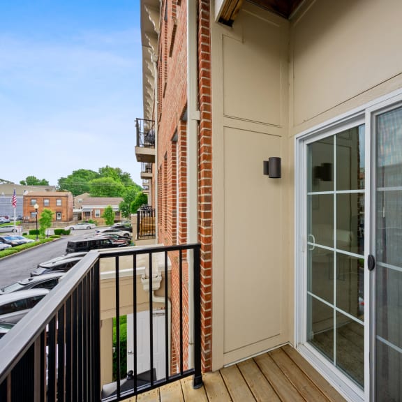 Thumbnail 15 of 15 the view from the balcony of an apartment building with a glass door at Monmouth Row Apartments, Newport, 41071