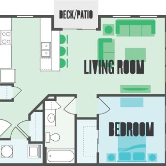 Thumbnail 1 of 2 The Lexington 1 Bed  1 Bath Floor Plan at Monmouth Row Apartments, Newport, KY