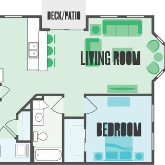 Thumbnail 1 of 6 The Overton 1 Bed  1 Bath Floor Plan at Monmouth Row Apartments, Kentucky, 41071