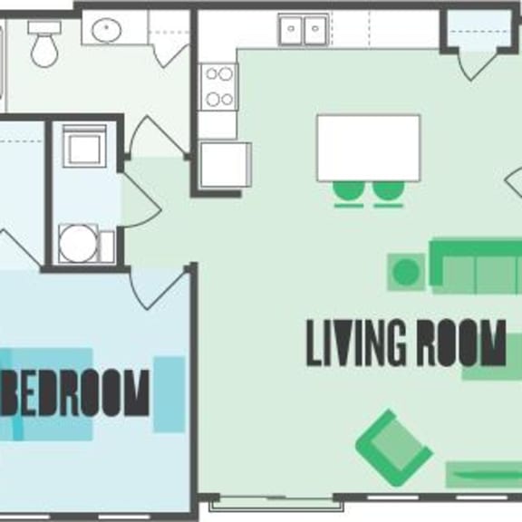 Thumbnail 1 of 7 The Park 1 Bed  1 Bath Floor Plan at Monmouth Row Apartments, Newport, KY, 41071