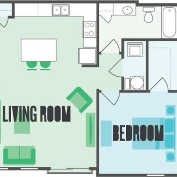 Thumbnail 1 of 19 The Providence 1 Bed  1 Bath Floor Plan at Monmouth Row Apartments, Newport, KY