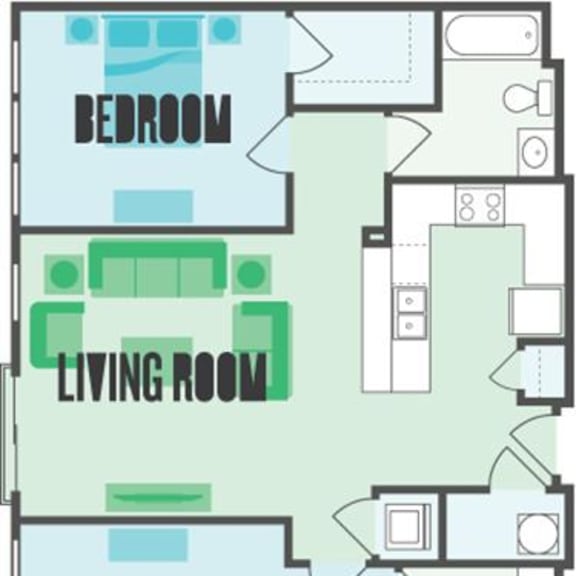 Thumbnail 1 of 2 The York 2 Bed  2 Bath Floor Plan at Monmouth Row Apartments, Newport