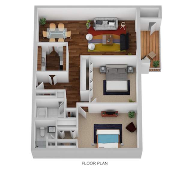 Thumbnail 1 of 2 Randolph Floor Plan at Indian Creek Apartments, Cincinnati