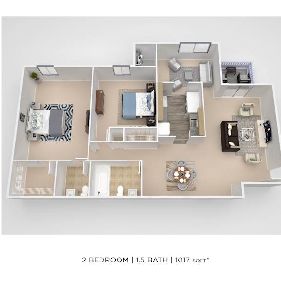 Thumbnail 1 of 2 2BR 1.5 BA 1017 sqft at Aspen at Lake Trail, Maryland