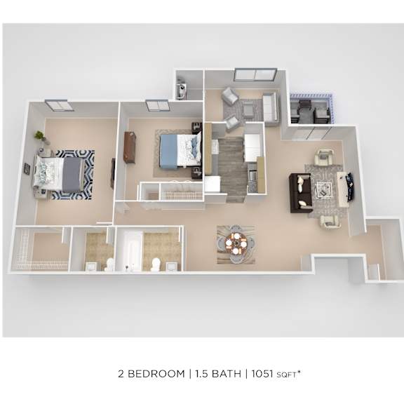 Thumbnail 2 of 2 2BR 1.5 BA 1051 sqft at Aspen at Lake Trail, Columbia