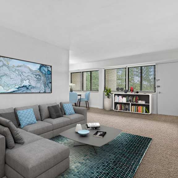 furnished living room at seven springs apartments, college park, md 20740