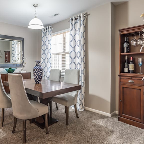 elegant dining space at versailles apartments, towson, maryland