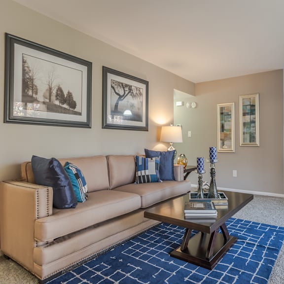 modern living room at versailles apartments, towson, md