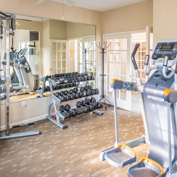 fitness center at versailles apartments, towson, md