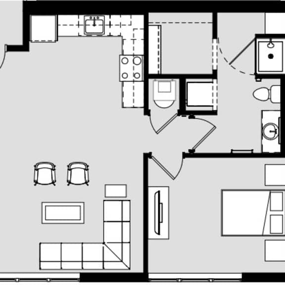 Thumbnail 2 of 2 1 bed 1 bath D at Harbor Side at Conwood Flats Apartments, Memphis, TN, 38107