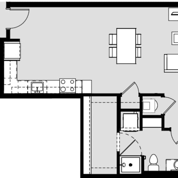 Thumbnail 2 of 2 1 bed 1 bath G at Harbor Side at Conwood Flats Apartments, Memphis, Tennessee