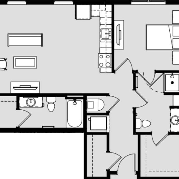 Thumbnail 2 of 2 2 bed 2 bath at Harbor Side at Conwood Flats Apartments, Memphis, 38107