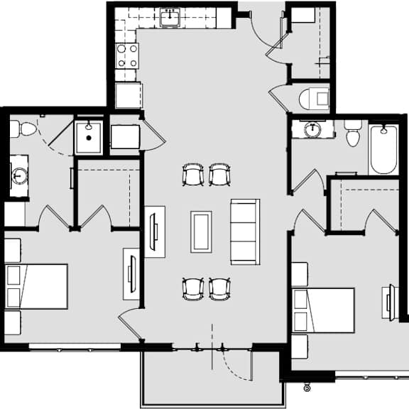 Thumbnail 2 of 2 2 bed 2 bath A at Harbor Side at Conwood Flats Apartments, Memphis, Tennessee