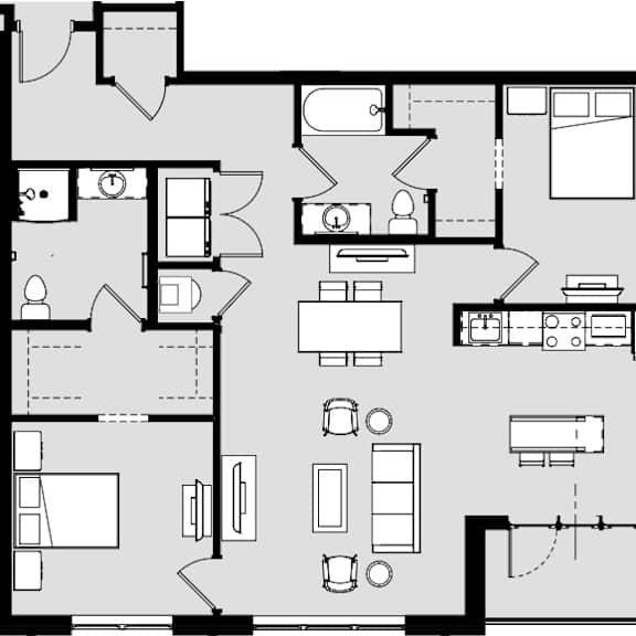 Thumbnail 2 of 2 2 bed 2 bath B at Harbor Side at Conwood Flats Apartments, Memphis