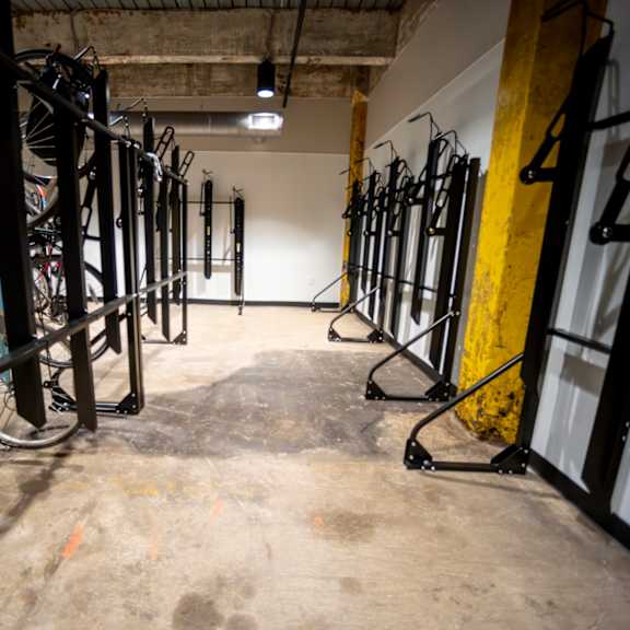 the bikes are lined up in the bike rack in the back of the space at conwood flats, tennessee, 38107