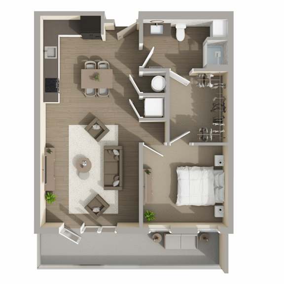 Thumbnail 1 of 2 A12 Floor Plan at Harbor Side at Conwood Flats Apartments in Uptown Memphis, TN