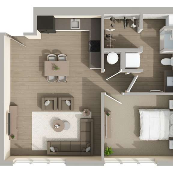 Thumbnail 1 of 2 A22 Floor Plan at Harbor Side at Conwood Flats Apartments in Uptown Memphis, TN