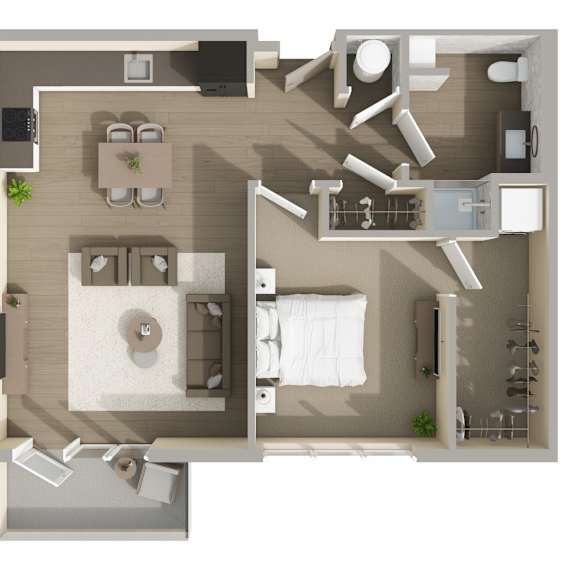 Thumbnail 1 of 2 A5 Floor Plan at Harbor Side at Conwood Flats Apartments in Uptown Memphis, TN