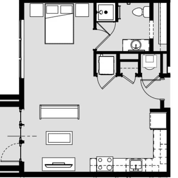 Thumbnail 2 of 2 Studio 1 bath B at Harbor Side at Conwood Flats Apartments, Memphis, TN