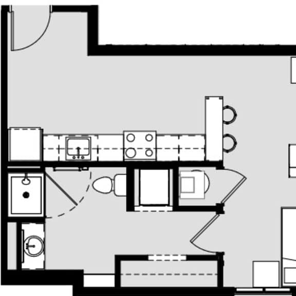 Thumbnail 2 of 2 Studio 1 bath C at Harbor Side at Conwood Flats Apartments, Memphis, 38107