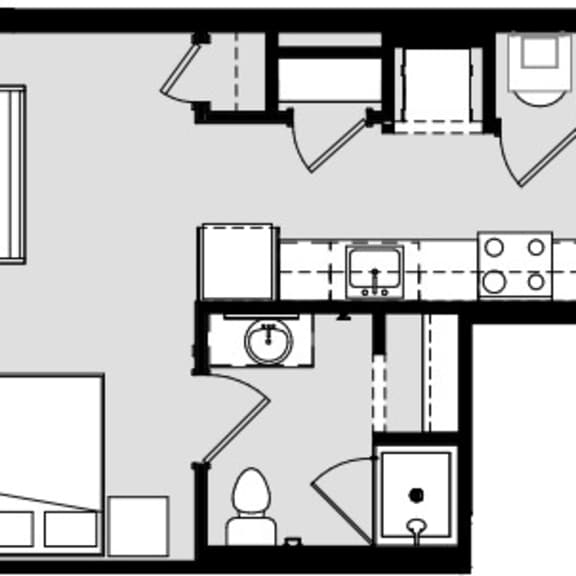 Thumbnail 2 of 2 Studio 1 bath D at Harbor Side at Conwood Flats Apartments, Memphis, Tennessee