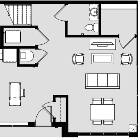 Thumbnail 3 of 4 2 bed 2 bath D at Harbor Side at Conwood Flats Apartments, Tennessee, 38107