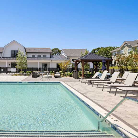 Pool View at The Arboretum Apartments, Farmingville, New York