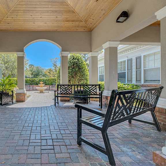 covered seating area
