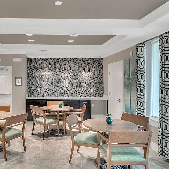 clubhouse area with tables and chairs
