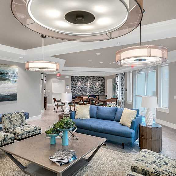 clubhouse area with couches and tv